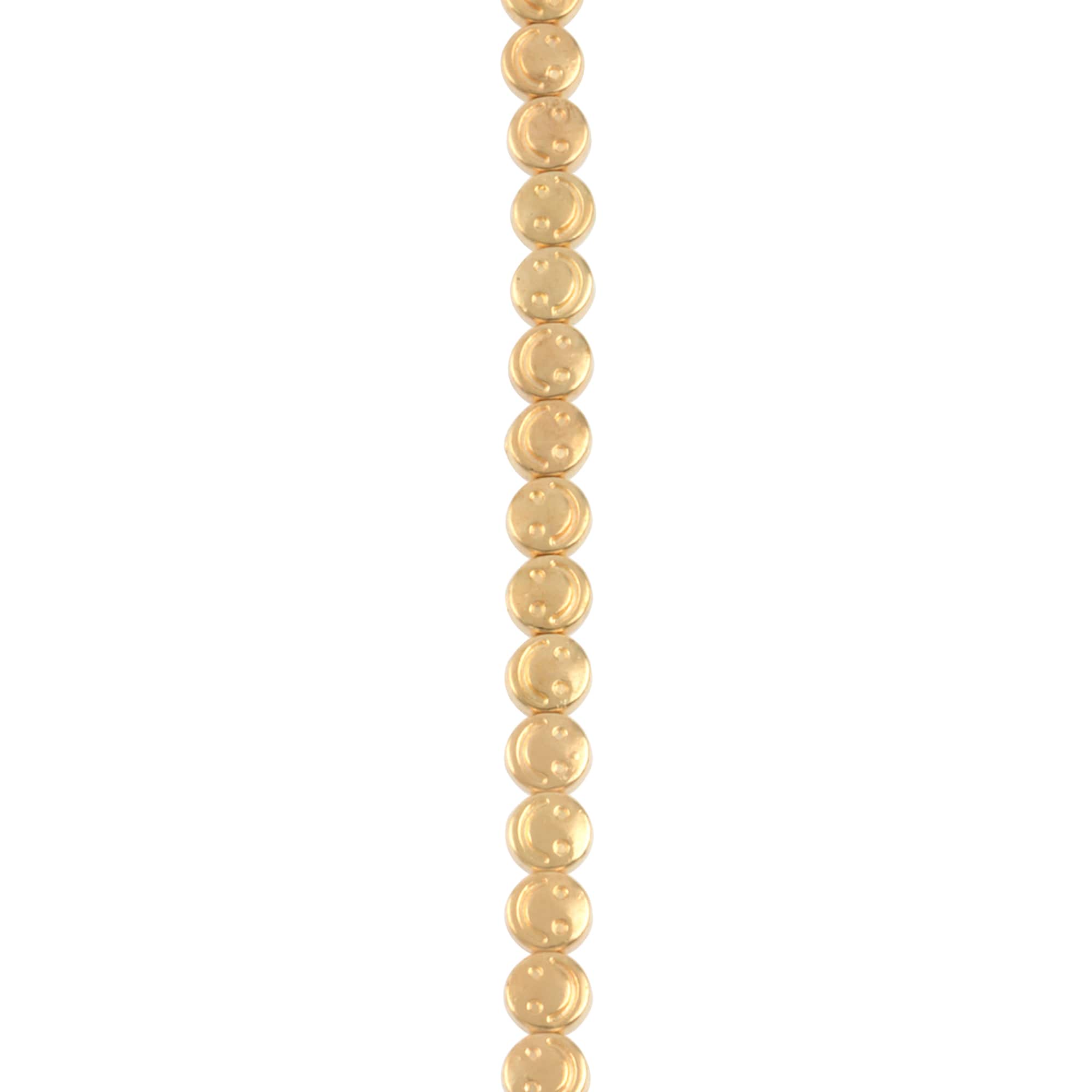 Gold Metal Smiley Face Coin Beads, 5.5mm by Bead Landing™